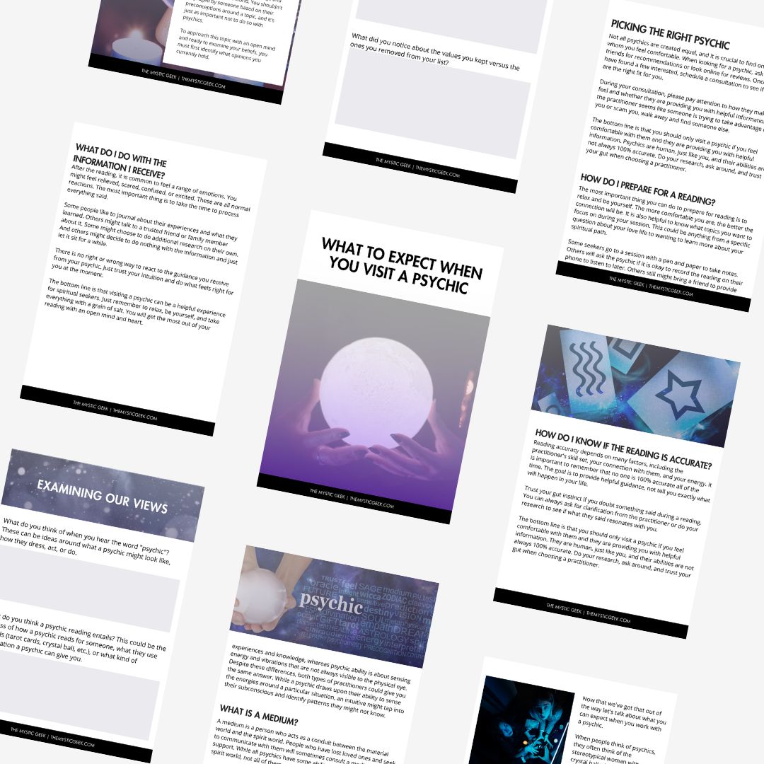 Workbook Mock-Up Psychic Reading What to Expect
