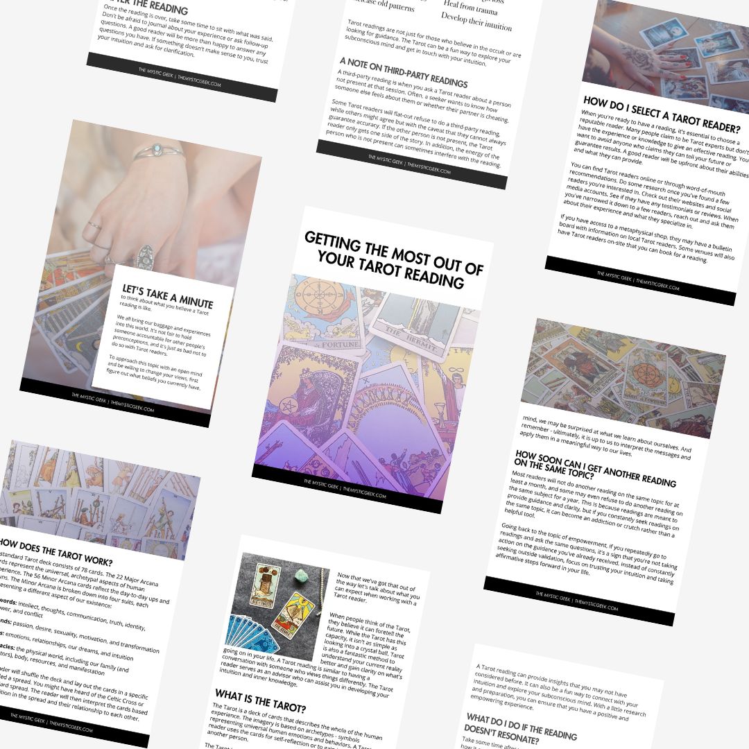 Workbook Mock-Up Tarot Reading What to Expect